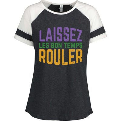 Laissez Les Bon Temps Rouler Mardi Gras Gift Enza Ladies Jersey Colorblock Tee