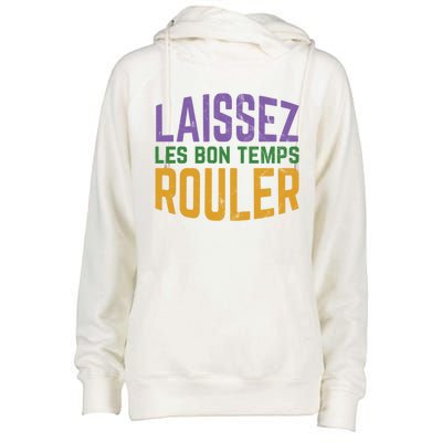 Laissez Les Bon Temps Rouler Mardi Gras Gift Womens Funnel Neck Pullover Hood