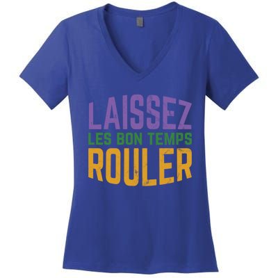 Laissez Les Bon Temps Rouler Mardi Gras Gift Women's V-Neck T-Shirt