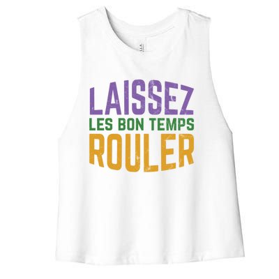 Laissez Les Bon Temps Rouler Mardi Gras Gift Women's Racerback Cropped Tank