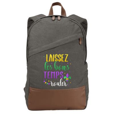 Laissez Les Bons Temps Rouler For Mardi Gras Party Gift Cotton Canvas Backpack