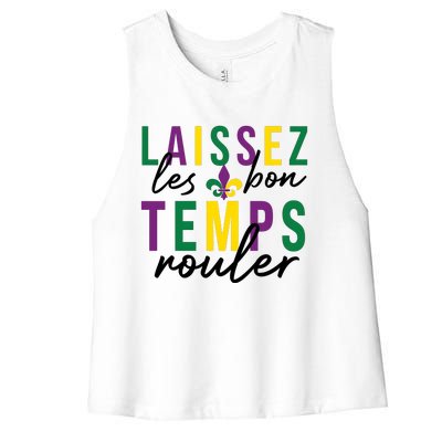 Laissez Les Bon Temps Rouler Mardi Gras Women's Racerback Cropped Tank