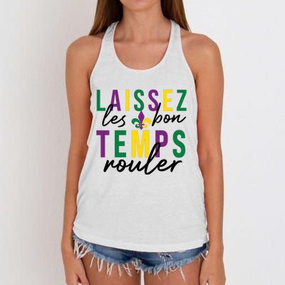 Laissez Les Bon Temps Rouler Mardi Gras Women's Knotted Racerback Tank