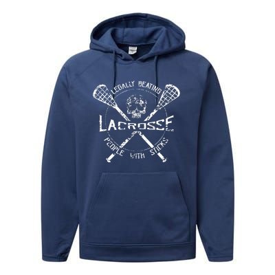 Lacrosse: Legally Beating People With Sticks Performance Fleece Hoodie