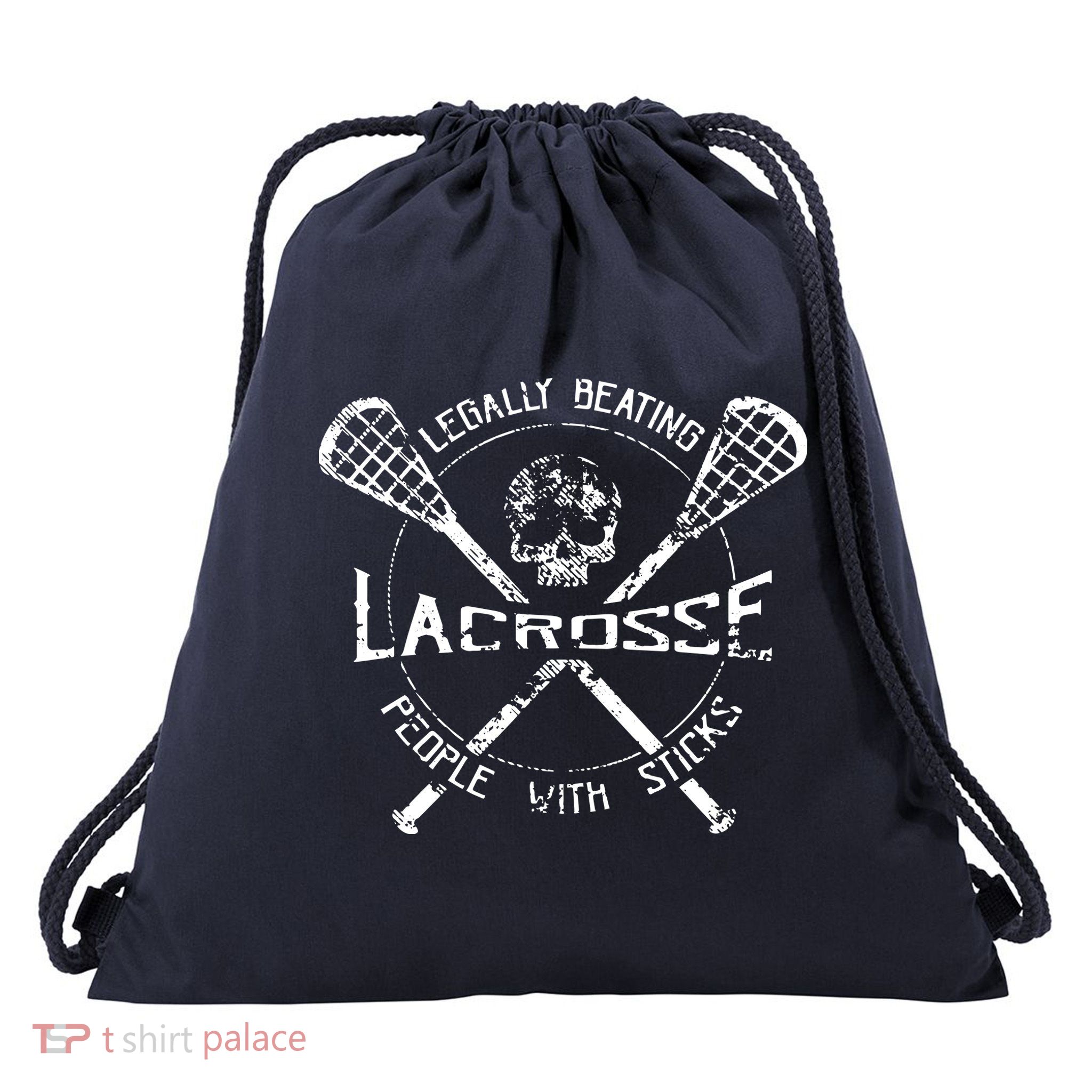 Lacrosse: Legally Beating People With Sticks Drawstring Bag