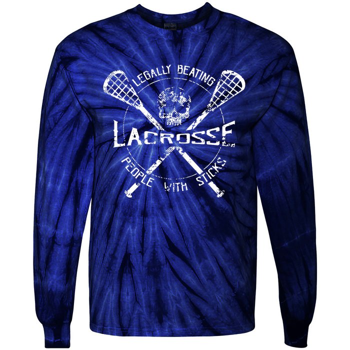 Lacrosse: Legally Beating People With Sticks Tie-Dye Long Sleeve Shirt