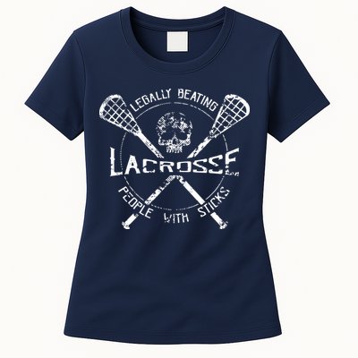 Lacrosse: Legally Beating People With Sticks Womens T-Shirt