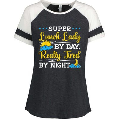 Lunch Lady By Day Cafeteria Worker Dinner Lady Cook Enza Ladies Jersey Colorblock Tee