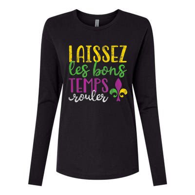 Laissez Les Bons Temps Rouler Mardi Gras New Orleans Womens Cotton Relaxed Long Sleeve T-Shirt