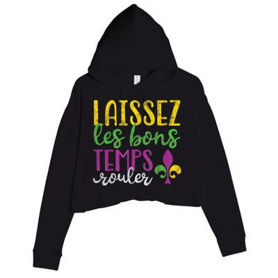 Laissez Les Bons Temps Rouler Mardi Gras New Orleans Crop Fleece Hoodie