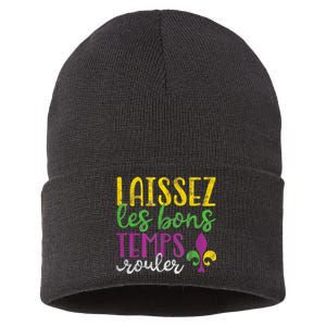 Laissez Les Bons Temps Rouler Mardi Gras New Orleans Sustainable Knit Beanie