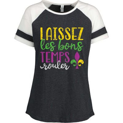 Laissez Les Bons Temps Rouler Mardi Gras New Orleans Enza Ladies Jersey Colorblock Tee