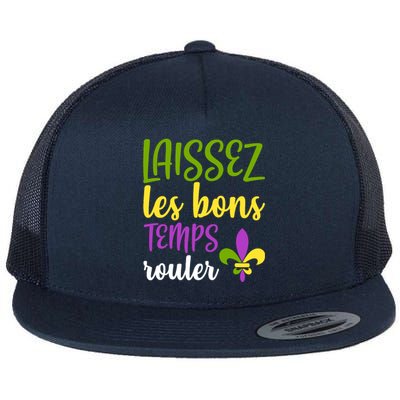 Laissez Les Bon Temps Rouler Mardi Gras Carnival Costume Flat Bill Trucker Hat