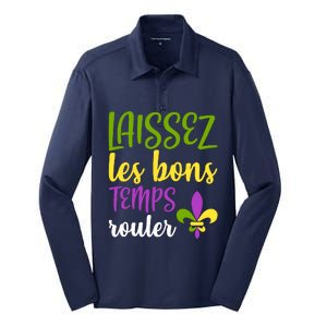 Laissez Les Bon Temps Rouler Mardi Gras Carnival Costume Silk Touch Performance Long Sleeve Polo