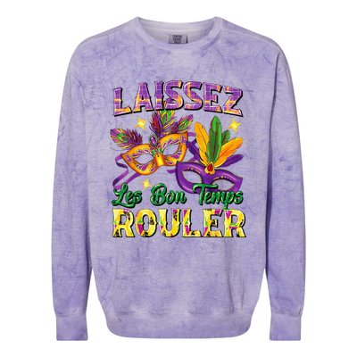 Laissez Les Bon Temps Rouler Mardi Gras 2024 Fleur De Lis1 Colorblast Crewneck Sweatshirt