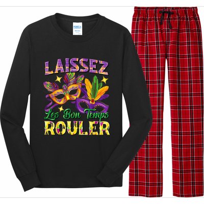 Laissez Les Bon Temps Rouler Mardi Gras 2024 Fleur De Lis1 Long Sleeve Pajama Set