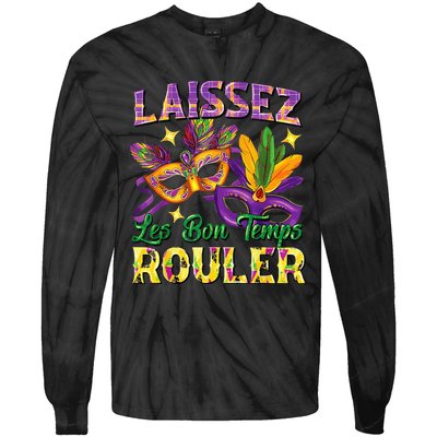 Laissez Les Bon Temps Rouler Mardi Gras 2024 Fleur De Lis1 Tie-Dye Long Sleeve Shirt