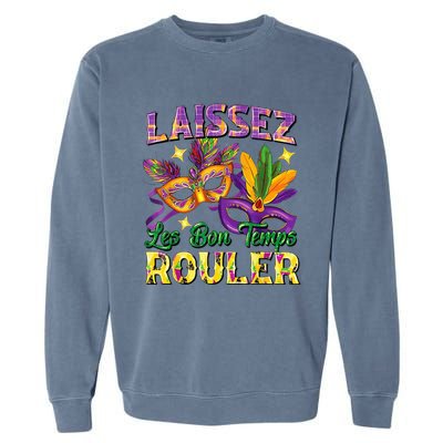 Laissez Les Bon Temps Rouler Mardi Gras 2024 Fleur De Lis1 Garment-Dyed Sweatshirt