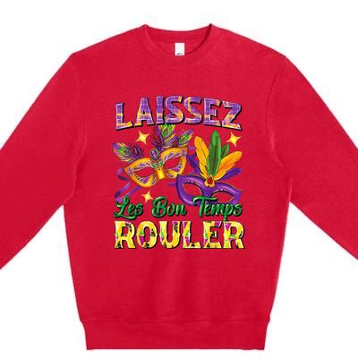 Laissez Les Bon Temps Rouler Mardi Gras 2024 Fleur De Lis1 Premium Crewneck Sweatshirt