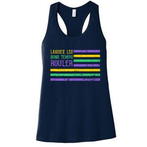 Laissez Les Bons Temps Rouler American Flag Mardi Gras Women's Racerback Tank