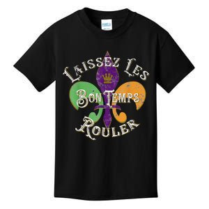 laissez les bon temps rouler mardi gras 2022 fleur de lis Kids T-Shirt