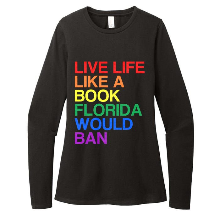 Live Like Book In Florida. Lgbtq Rainbow Gift Lgbtqia Pride Womens CVC Long Sleeve Shirt