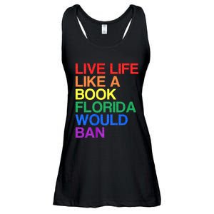 Live Like Book In Florida. Lgbtq Rainbow Gift Lgbtqia Pride Ladies Essential Flowy Tank