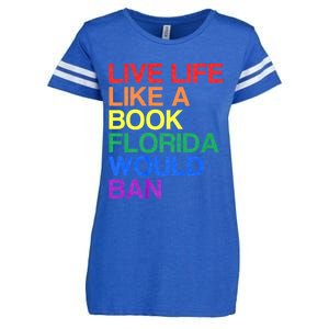 Live Like Book In Florida. Lgbtq Rainbow Gift Lgbtqia Pride Enza Ladies Jersey Football T-Shirt