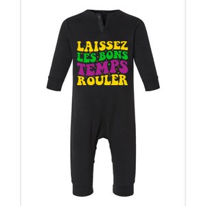 Laissez Les Bons Temps Rouler Mardi Gras New Orleans Infant Fleece One Piece