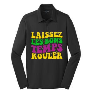 Laissez Les Bons Temps Rouler Mardi Gras New Orleans Silk Touch Performance Long Sleeve Polo