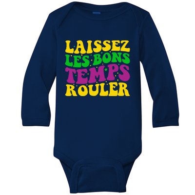 Laissez Les Bons Temps Rouler Mardi Gras New Orleans Baby Long Sleeve Bodysuit