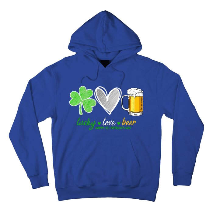 Lucky Love Beer Shamrock Happy St Patrick's Day Meaningful Gift Hoodie