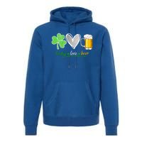 Lucky Love Beer Shamrock Happy St Patrick's Day Meaningful Gift Premium Hoodie