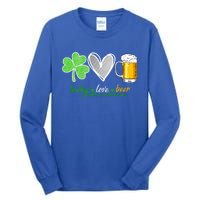 Lucky Love Beer Shamrock Happy St Patrick's Day Meaningful Gift Tall Long Sleeve T-Shirt