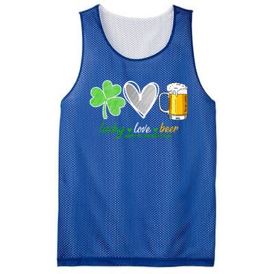 Lucky Love Beer Shamrock Happy St Patrick's Day Meaningful Gift Mesh Reversible Basketball Jersey Tank