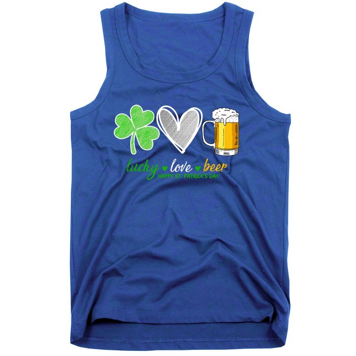 Lucky Love Beer Shamrock Happy St Patrick's Day Meaningful Gift Tank Top