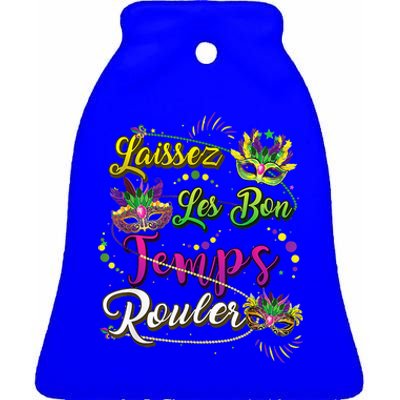 Laissez Les Bons Temps Rouler Mardi Gras 2024 New Orleans Ceramic Bell Ornament