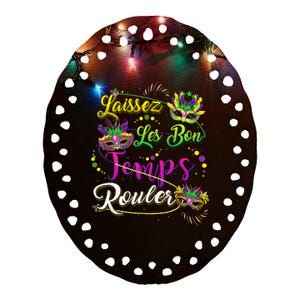 Laissez Les Bons Temps Rouler Mardi Gras 2024 New Orleans Ceramic Oval Ornament