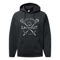 Lacrosse Legally Beating People With Sticks Performance Fleece Hoodie