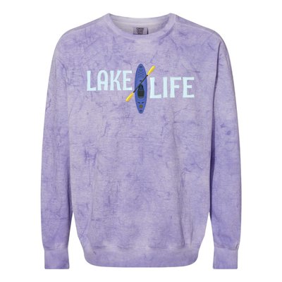 Lake Life Blue Kayak Gift Colorblast Crewneck Sweatshirt