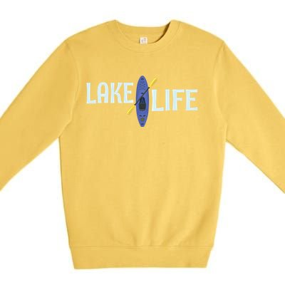 Lake Life Blue Kayak Gift Premium Crewneck Sweatshirt