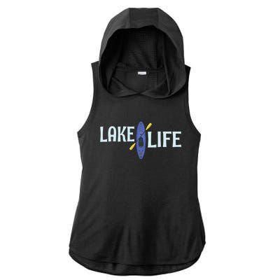 Lake Life Blue Kayak Gift Ladies PosiCharge Tri-Blend Wicking Draft Hoodie Tank