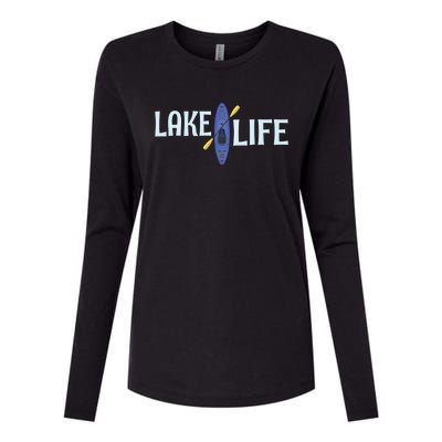 Lake Life Blue Kayak Gift Womens Cotton Relaxed Long Sleeve T-Shirt