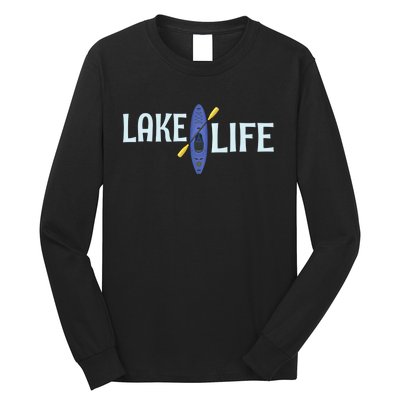 Lake Life Blue Kayak Gift Long Sleeve Shirt