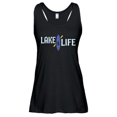 Lake Life Blue Kayak Gift Ladies Essential Flowy Tank