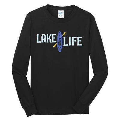 Lake Life Blue Kayak Gift Tall Long Sleeve T-Shirt