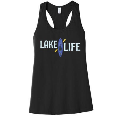 Lake Life Blue Kayak Gift Women's Racerback Tank