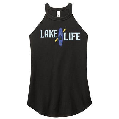 Lake Life Blue Kayak Gift Women's Perfect Tri Rocker Tank