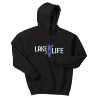 Lake Life Blue Kayak Gift Kids Hoodie