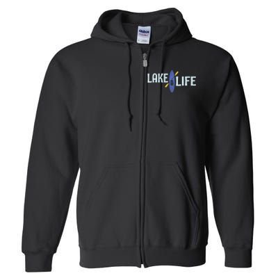 Lake Life Blue Kayak Gift Full Zip Hoodie